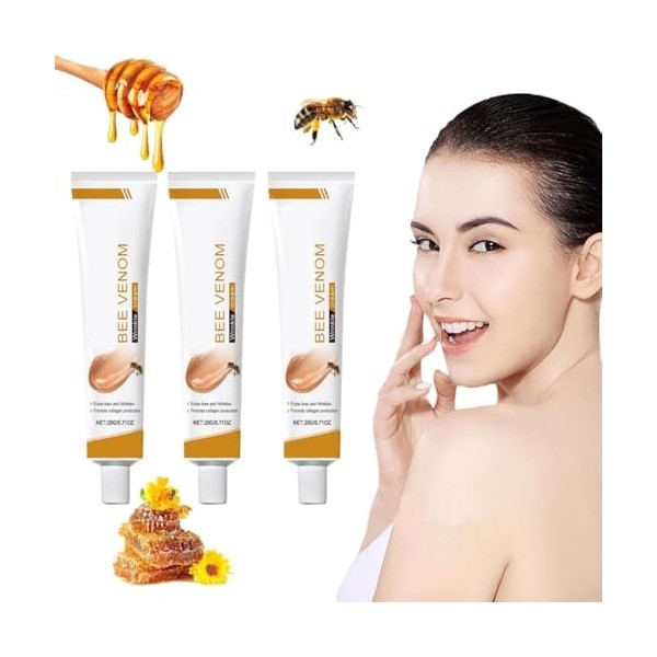 3Pcs Creme Venin Dabeille, Gel deVenin dabeille, pour le Cou, Les Genoux, Les Epaules, La taille, Les Jambes
