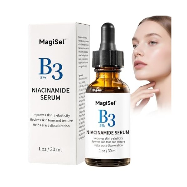 Serum Niacinamide, Niacinamide 10% + Zinc 1%, Serum Visage Anti Imperfection, Réduit Pores Dilatés Visage, Réduit le Teint Te