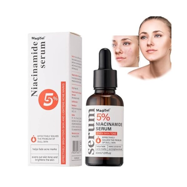 Niacinamide Sérum Visage pour, Hydratant Anti-Âge du Essence,Sérum Rides pour le, Essence Naturelle Anti-rides, 30ml