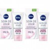 NIVEA Soin De Jour 24H Hydratant Nourrissant FPS15 2 x 50 ml , crème hydratante visage enrichie en beurre de karité, soin vi ...