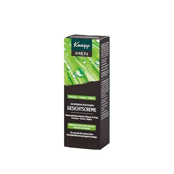 Kneipp MEN 24h Crème hydratante intense pour le visage pour homme Végétalien 75 ml