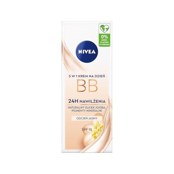 Nivea BB Crème de jour 5 en 1 24 heures Hydratation Légère Type de peau SPF 15 50 ml