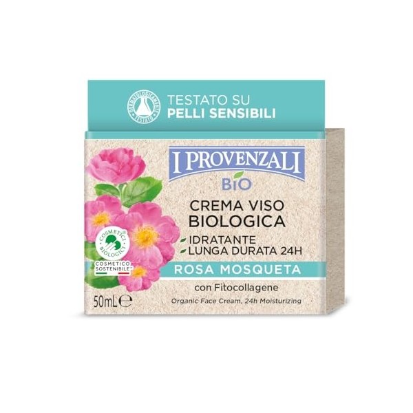 I Provenzali Crema Viso Idratante Biologica Alla Rosa Mosqueta 50M Con Acido Ialuronico Vegetale