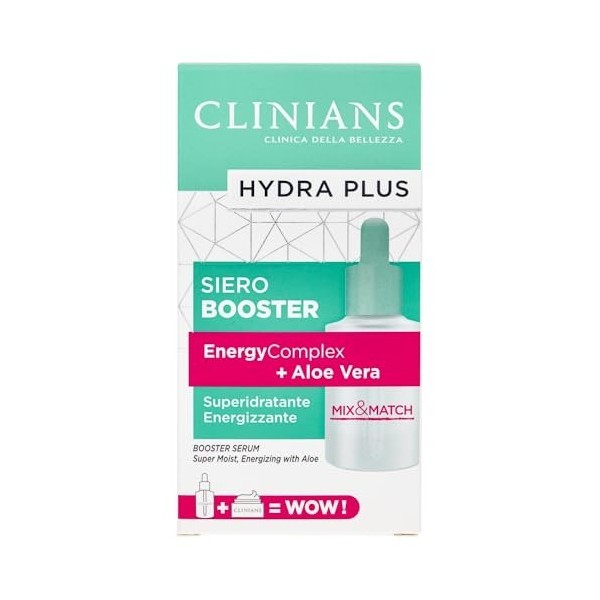 CLINIANS | Hydra Plus Booster Serum, Dermatologiquement testé, Made in Italy, 30 ml
