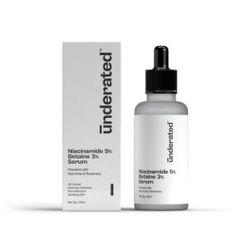 UNDERATED 5% Niacinamide & 3% Betaine Serum Powered with Gotu Kola & Rosemary for Reducing Excess Oil, Improving Hydaration, 