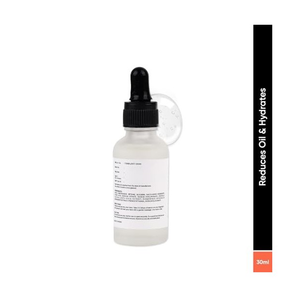 UNDERATED 5% Niacinamide & 3% Betaine Serum Powered with Gotu Kola & Rosemary for Reducing Excess Oil, Improving Hydaration, 