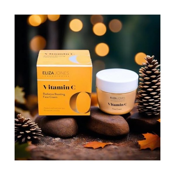 Eliza Jones Crème de jour pour le visage 50 ml, hydratation intense, prévention des rides et effet de peau éclatant vitamine