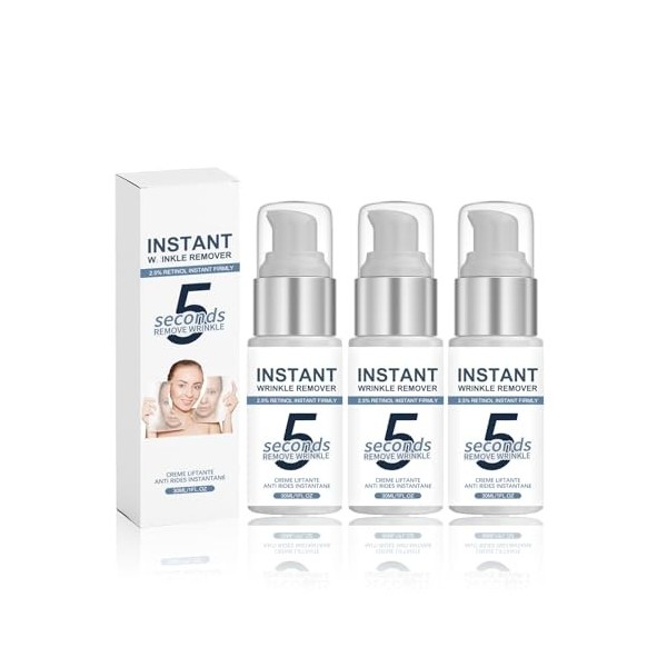 Crème Anti-Rides 5 Secondes, Wrinkle Power Crème, Creme Anti-Rides Instantanée, Combleur de Ridés instantané, Améliorer les r...
