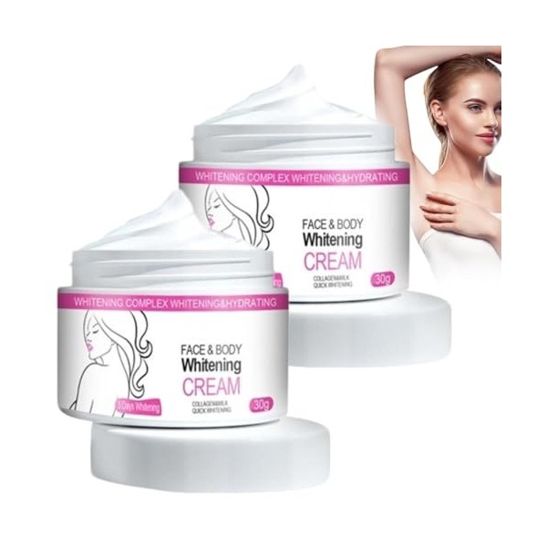 Creme Eclaircissante Visage Et Corps,Creme Eclaircissante Peau Noir Puissant,Créme Eclaircissanté Parties Intimes,Anti Tache ...