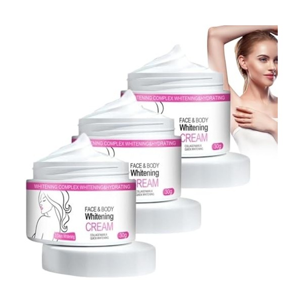 Creme Eclaircissante Visage Et Corps,Creme Eclaircissante Peau Noir Puissant,Créme Eclaircissanté Parties Intimes,Anti Tache ...