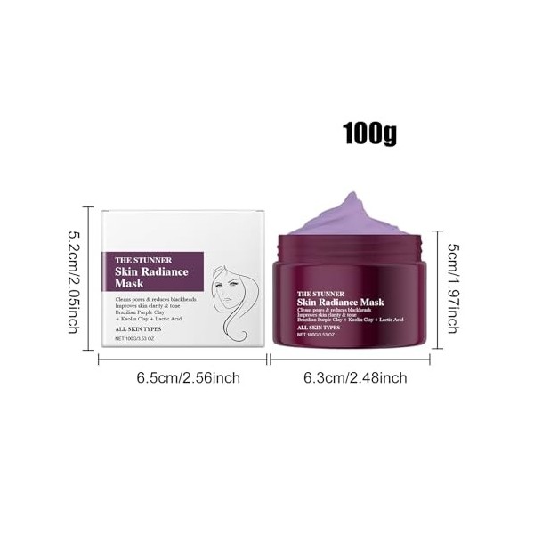 Masque propre pour la peau du visage, soin nettoyant éclaircissant pour la, 100 g de contrôle de lhuile, soin hydratant pour