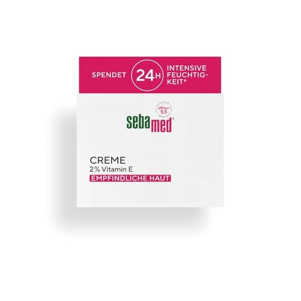 Sebamed Crème pour le visage à la vitamine E 75 ml - Crème hydratante pour le visage - Aide à retenir lhumidité - Protection
