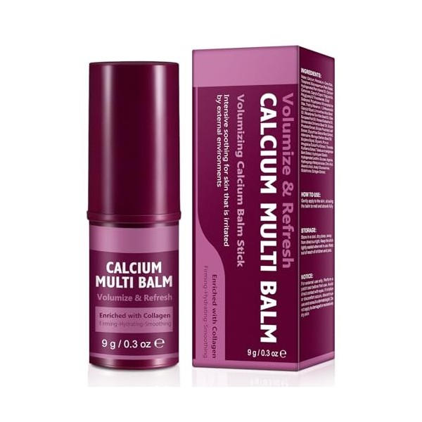 Calcium Volume Multi Balm Stick – Enrichi en collagène | Apporte plus de volume et de fraîcheur à la peau | Baume hydratant V...