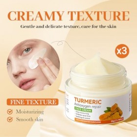 NHPY 2 Pièces Crème Éclaircissant Curcuma Visage, Hydratante, Anti-Rides, Crème Anti-âge Curcuma, Crème Réparatrice Visage, 5