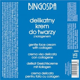 Crème douce pour le visage au collagène 135 g. BINGOSPA