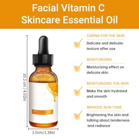 LuLiyLdJ VC SqualaneSérum Anti-Taches Brunes - Soin Visage Enrichi en Vitamine C, Acide Salicylique et Niacinamide - Pour Tou