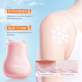 Protection solaire blanchissante et hydratante avec effet éclaircissant, crème de jour SPF 50+ contre les taches pigmentaires