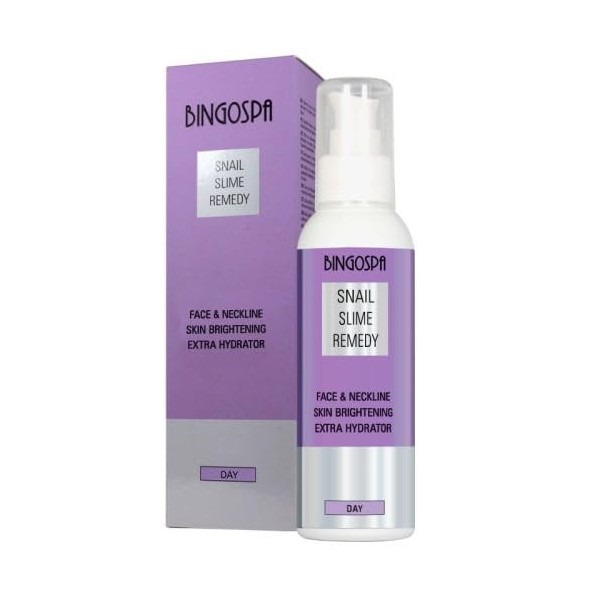 BingoSpa Crème de jour éclaircissante de lhyperpigmentation du visage, du cou et du décolleté à la bave descargot 135 g.