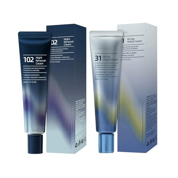 Crème Hydratante Jour + Crème Premiers Soirs Nuit – Kit 2 Pièces – Hydratation Intense, Anti-âge, Peau Lisse Et Ferme – Soin