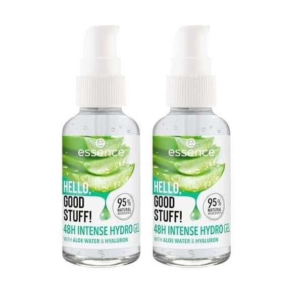 Essence - Sérum Visage Hello, Good Stuff! 48h Intense Hydro Gel Lot de 2 Crème Jour et Nuit