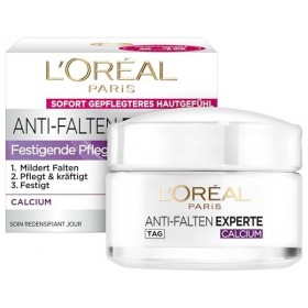 LOréal Paris Feuchtigkeitspflege für das Gesicht, Feuchtigkeitspendende Anti-Aging Tagescreme mit Calcium zur Minderung von 