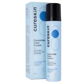 Cureskin Crème hydratante visage aux céramides SPF 40 PA+++ réparatrice de la barrière cutanée pour hommes et femmes, Crème a