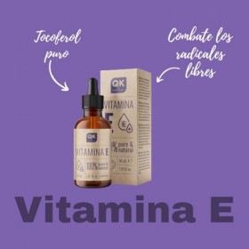 QKnatur - Vitamine E Liquide Pure Tocophérol 30 ml - Naturel - Antioxydant et Anti-âge pour le Visage, la Peau, les Cheveux