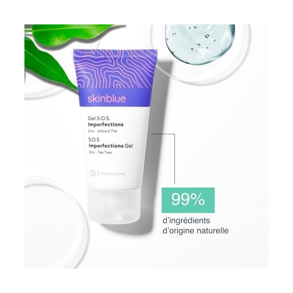 Soin Anti-Imperfections Skinblue - 50 ml – Arbre à Thé, Zinc & Acide Succinique – Gel Purifiant Boutons & Excès de Sébum – Ré