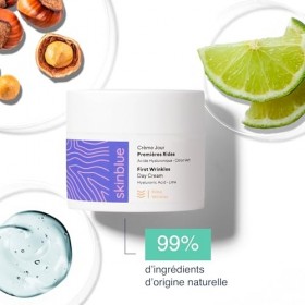 Crème Anti-Rides Hydratante Skinblue - 50 ml – Acide Hyaluronique, Huile de Noisette & Citron Vert – Lisse, Repulpe et Hydrat
