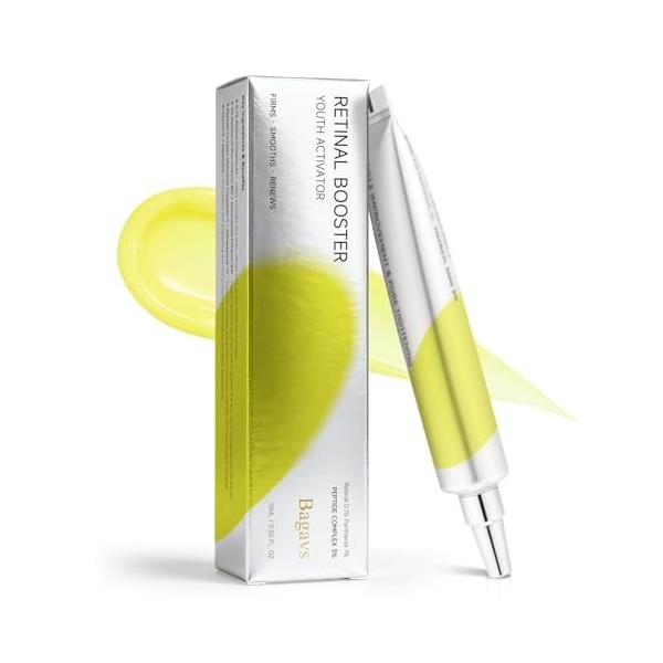 Retinol Serum Visage with 0.1% Retinal,1% Panthenol,15ml Retinol Booster pour Soin Visage,Réduction des Pores et Anti-âge & r