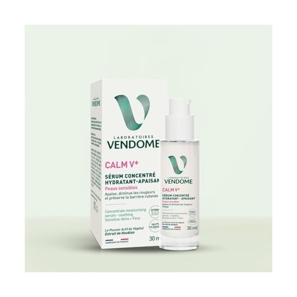 LABORATOIRES VENDÔME - CALM V+ - Serum Visage Concentré Hydratant & Apaisant - Hydratation 24H - Apaise Immédiatement - Dimin...