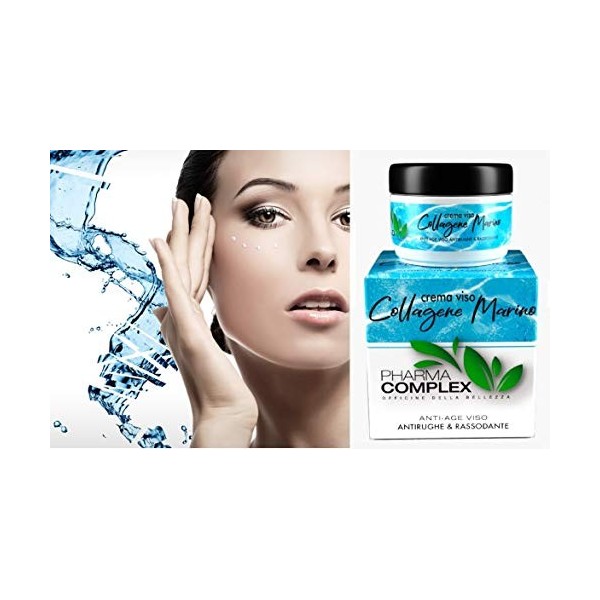 Crème anti-rides pour femme - Collagène marin - Fabriqué en Italie - 50 ml - Anti-rides - Traitement raffermissant - Hydratan...