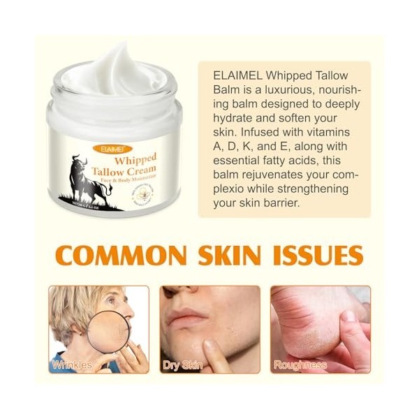 Beef Tallow Cream for Skin 60g Beef Tallow Cream 