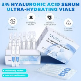 Sérum Visage Anti-Rides & Anti-Âge - 3% Acide Hyaluronique Pur - Serum Visage Hydratant, Repulpant & Lissant Pour Tous Types 