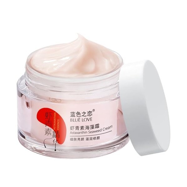 1PC Crème Visage à lAstaxanthine et aux Algues, Hydratation Intense & Anti-Âge, Soin Visage pour Tous Types de Peau, Hommes ...