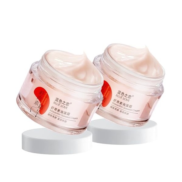 1PC Crème Visage à lAstaxanthine et aux Algues, Hydratation Intense & Anti-Âge, Soin Visage pour Tous Types de Peau, Hommes ...