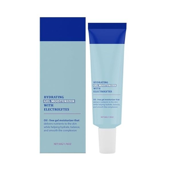 Gel pour le visage hydratant, soin hydratant nourrissant, gel hydratant léger avec électrolytes pour une peau équilibrée, soi