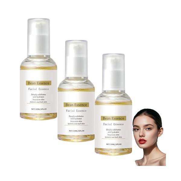 Essence de Haricots,Sérum Visage Anti-Âge et Éclaircissant,Lifting et Raffermissement des Rides, Hydratation et Réparation de...