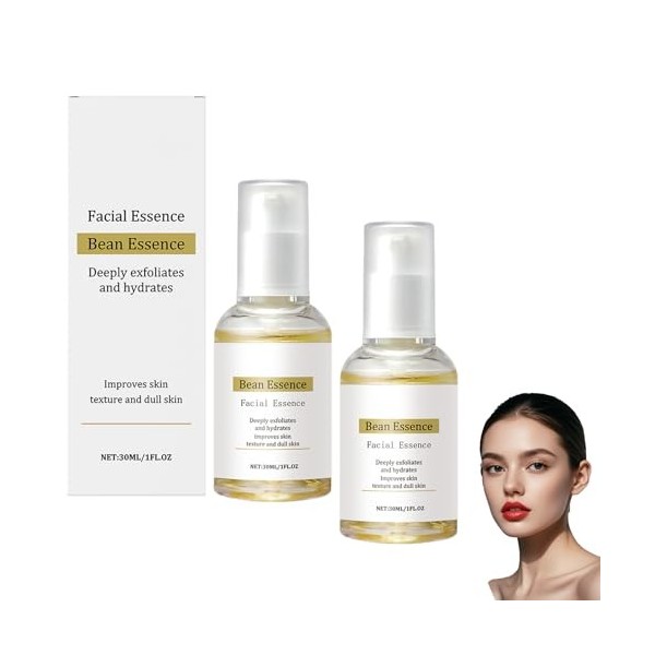 Essence de Haricots,Sérum Visage Anti-Âge et Éclaircissant,Lifting et Raffermissement des Rides, Hydratation et Réparation de...