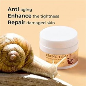 French Snail Repair Cream, Snail Extract Secretion Hyaluronic Acid Moisture Facial Cream, Snail Serum Mask for Natural Skin C...