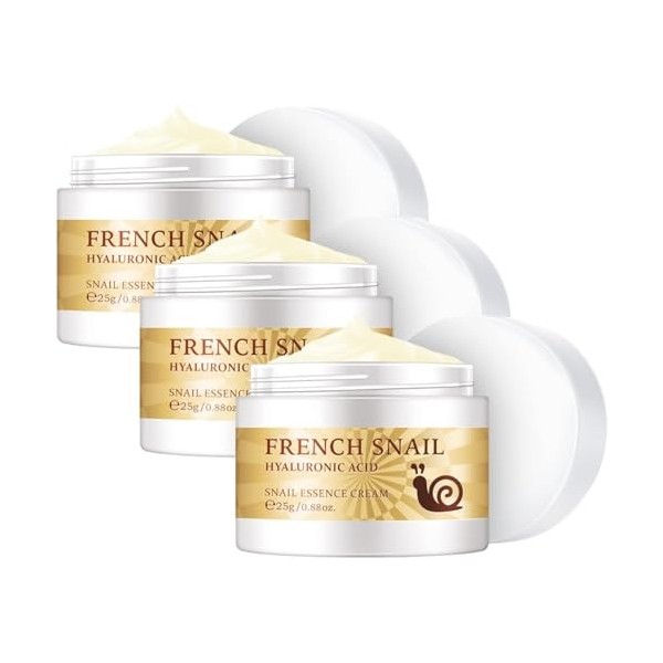 French Snail Repair Cream, Snail Extract Secretion Hyaluronic Acid Moisture Facial Cream, Snail Serum Mask for Natural Skin C...