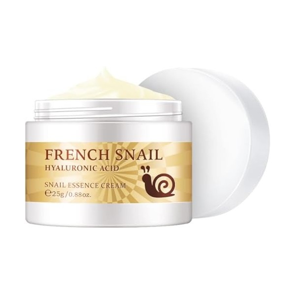 French Snail Repair Cream, Snail Extract Secretion Hyaluronic Acid Moisture Facial Cream, Snail Serum Mask for Natural Skin C...