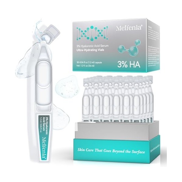 Acide Hyaluronique Serum Visage, 3% Serum Acide Hyaluronique Visage, Soins pour le Visage Rend la Peau Plus Lisse, Ultra Seru