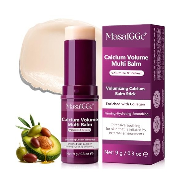 Bâton multi-vert de calcium, Volume Multi-vert de calcium - Stick hydratant et tonifiant au collagène pour le visage, les yeu