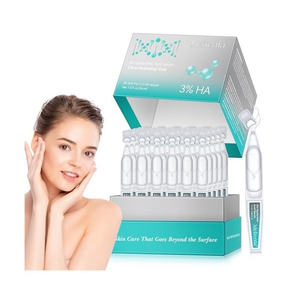 Hyaluronic Acid Serum,3% Sérum Visage à lacide Hyaluronique, Ultra - Hydratant Sérum Visage Hydratant en profondeur Pour Pea
