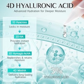 Hyaluronic Acid Serum,3% Sérum Visage à lacide Hyaluronique, Ultra - Hydratant Sérum Visage Hydratant en profondeur Pour Pea