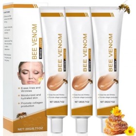 Toivize 3pcs Crème Anti-Rides au Venin dAbeille, Bee Venom Crème Hydratante et Raffermissante Visage et Cou, Soin Anti-Âge p