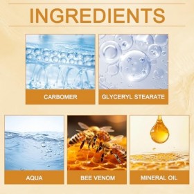 Toivize 3pcs Crème Anti-Rides au Venin dAbeille, Bee Venom Crème Hydratante et Raffermissante Visage et Cou, Soin Anti-Âge p