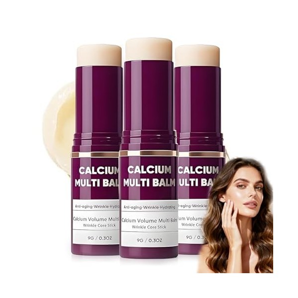 Baume anti-âge au calcium, bâton réparateur de rides au collagène, baume hydratant en profondeur et raffermissant pour les ye...