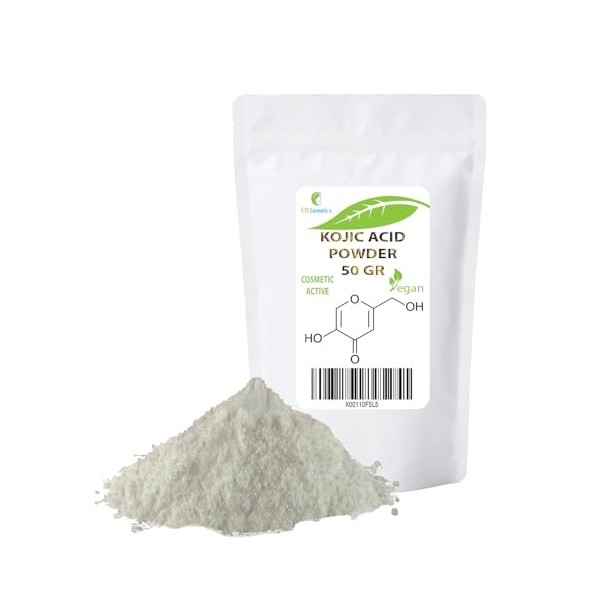 Poudre dacide kojique - 50 Gr - peut être incorporée dans des formulations de soins de la peau conçues pour éclaircir le tei ...